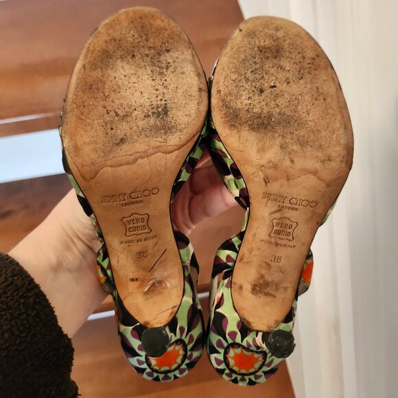 Jimmy Choo butterfly detail slingback heel sandals women's size 38 - Picture 5 of 8